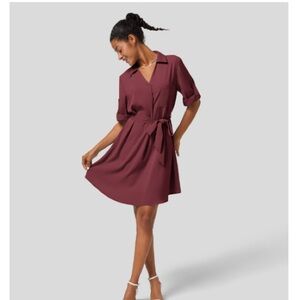 HALARA Burgundy Midi Dress
